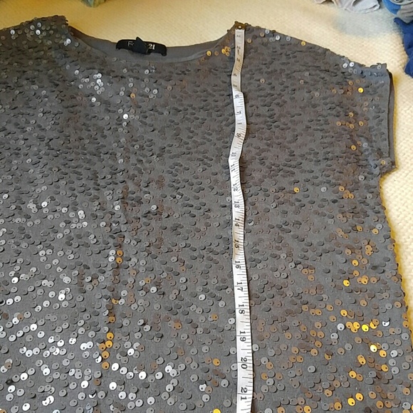 Forever 21 Gray top with sequins - Picture 6 of 7